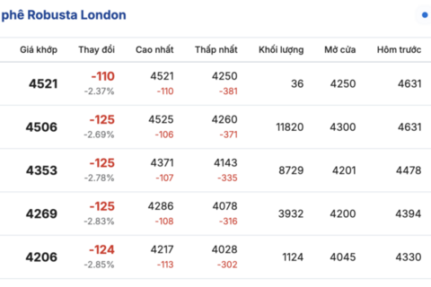 Giá cà phê hôm nay 23/11/2025: Trong nước giảm mạnh
