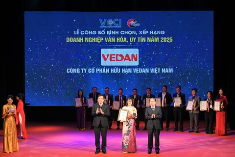 Danh hiệu “Doanh nghiệp Văn hóa, Uy tín năm 2025” ghi dấu hành trình 35 năm phát triển của Vedan Việt Nam