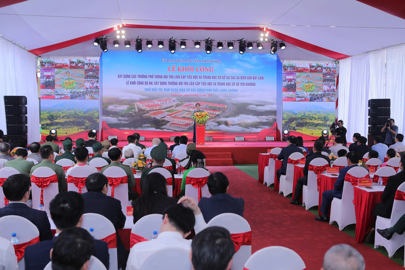 Toàn cảnh lễ khởi công tại xã Yên Khương, tỉnh Thanh Hóa. Ảnh: Minh Hiếu