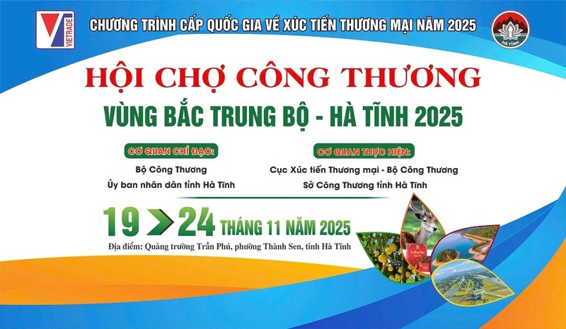 Hội chợ Công Thương vùng Bắc Trung Bộ – Hà Tĩnh 2025 là hoạt động xúc tiến thương mại quy mô lớn, hỗ trợ doanh nghiệp, HTX và làng nghề quảng bá thương hiệu. Ảnh: Trung tâm KC&XTTM Hà Tĩnh