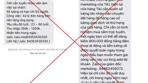 Nở rộ xu hướng lừa đảo tuyển cộng tác viên cho các sàn thương mại điện tử