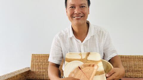 Biến phế phẩm mo cau thành hàng xuất khẩu