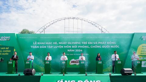 Nestlé MILO đồng hành cùng lễ phát động toàn dân tập luyện môn bơi phòng, chống đuối nước năm 2024