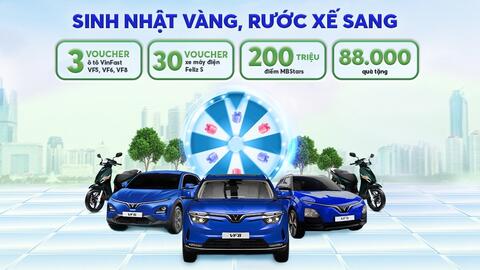MB triển khai chương trình gửi tiền “Sinh nhật vàng – Rước xế sang”