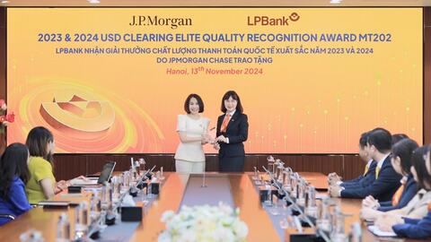 LPBank đoạt giải thưởng danh giá về thanh toán quốc tế từ JPMorgan Chase