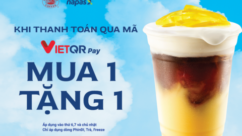 Mua 1 tặng 1 tại Highlands khi thanh toán bằng VIETQRPay
