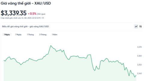 Giá vàng hôm nay 15/08/2025