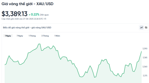 Giá vàng hôm nay 28/08/2025