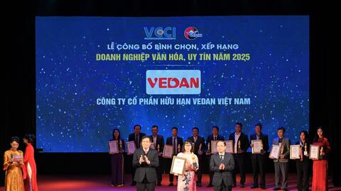 Danh hiệu “Doanh nghiệp Văn hóa, Uy tín năm 2025” ghi dấu hành trình 35 năm phát triển của Vedan Việt Nam