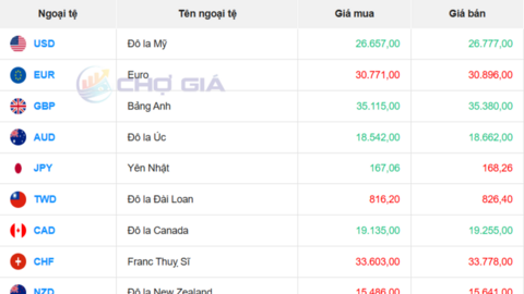 Tỷ giá USD ngày 4/3/2026: Đồng loạt tăng