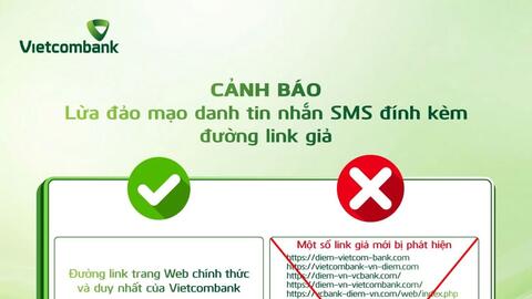 Vietcombank cảnh báo lừa đảo qua tin nhắn SMS thông báo “điểm thưởng hết hạn”