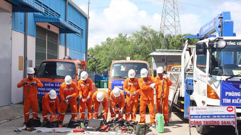 EVNHCMC diễn tập ứng phó thiên tai, bảo đảm cấp điện an toàn liên tục