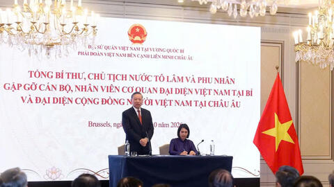 Tổng Bí thư, Chủ tịch nước Tô Lâm gặp gỡ cán bộ, nhân viên Cơ quan đại diện Việt Nam tại Bỉ và đại diện cộng đồng người Việt Nam tại châu Âu