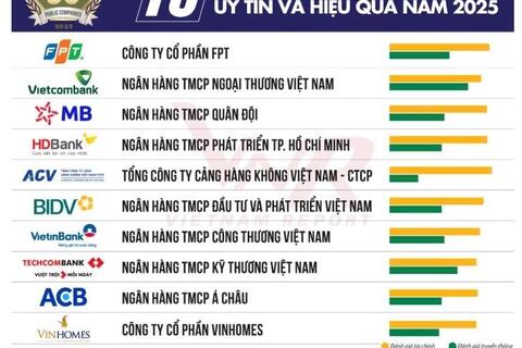 7 ngân hàng nằm trong Top 10 công ty đại chúng uy tín và hiệu quả năm 2025