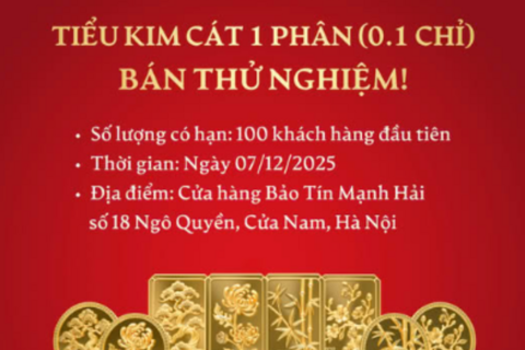 Bảo Tín Mạnh Hải ra mắt vàng Tiểu Kim Cát giá trị tích lũy