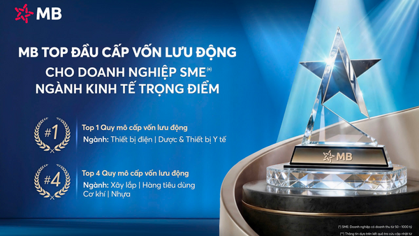 MB – Ngân hàng top đầu Quy mô dư nợ cho vay ngắn hạn đối với doanh nghiệp SME thuộc ngành kinh tế trọng điểm