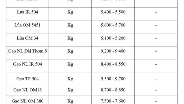 Giá lúa gạo hôm nay ngày 14/5: Gạo nguyên liệu xuất khẩu tăng giá