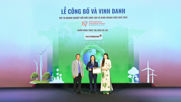 SACOMBANK tiếp tục nằm trong top 10 ngân hàng đổi mới sáng tạo và ESG Việt Nam năm 2026