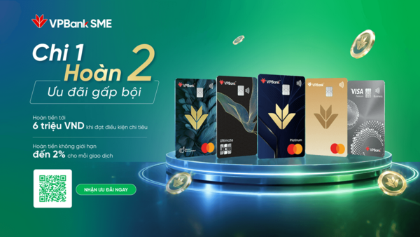Doanh nghiệp chi tiêu thẻ tín dụng VPBiz nhận hoàn tiền tới 6 triệu đồng