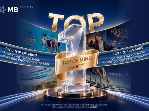 MB đạt Top 1 Thương hiệu Ngân hàng dành cho khách hàng ưu tiên, Top 1 sản phẩm cấp vốn được khách hàng ưu tiên lựa chọn