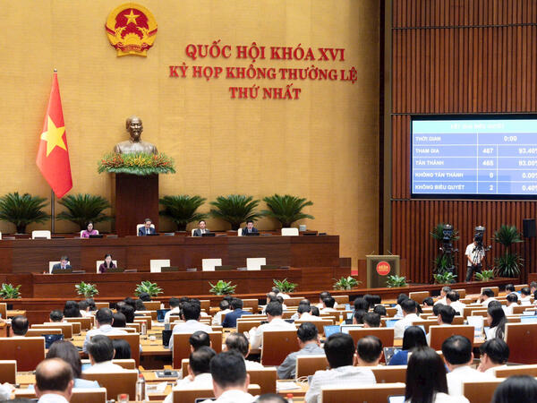 Sáng ngày 24/8, Quốc hội biểu quyết thông qua 7 luật quan trọng
