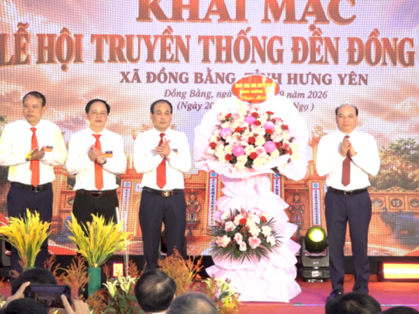 Khai mạc lễ hội truyền thống đền Đồng Bằng năm 2026