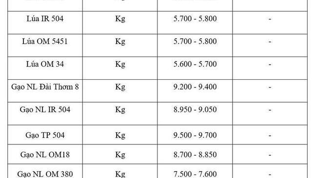 Giá lúa gạo hôm nay ngày 13/7/2026: Tấm thơm tăng nhẹ