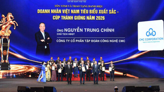 Chủ tịch CMC được vinh danh “Doanh nhân Việt Nam tiêu biểu - Cúp Thánh Gióng 2026”