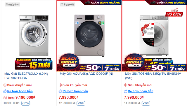 Máy giặt giảm giá “sập sàn” 10 triệu đồng, dòng giặt sấy rẻ ngang hàng cửa trên - Ảnh 1. Máy giặt giảm giá “sập sàn” 10 triệu đồng, dòng giặt sấy rẻ ngang hàng cửa trên - Ảnh 1.