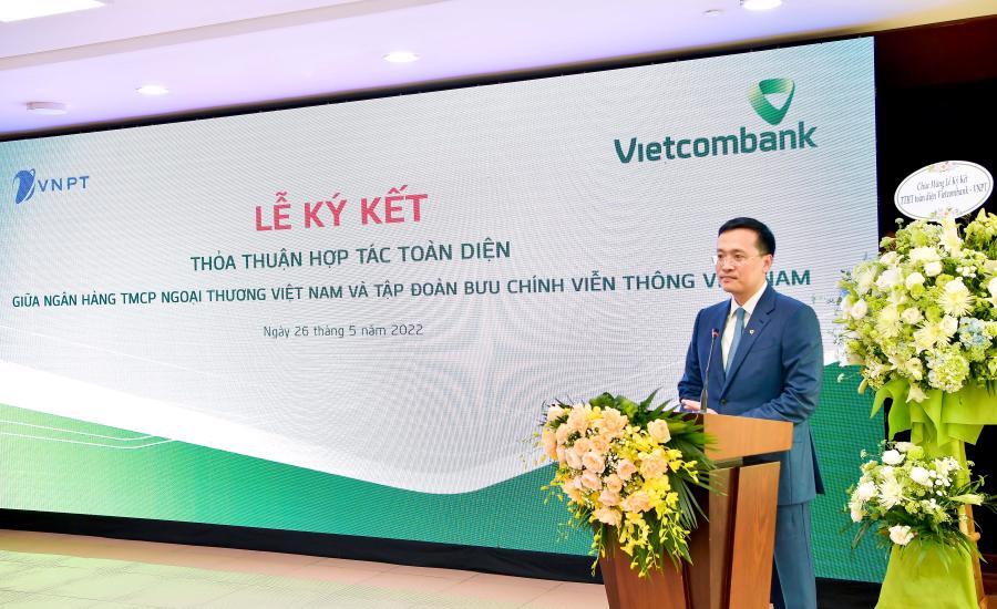 Ông Phạm Quang Dũng - Chủ tịch HĐQT Vietcombank phát biểu tại Lễ ký kết