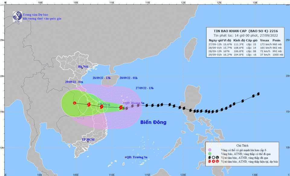 Tin mới nhất bão số 4: Cách đất liền khoảng 270km, gió giật trên cấp 17 - Ảnh 1