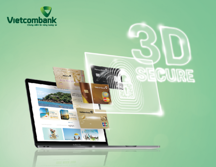 Vietcombank là một trong những đơn vị tiên phong triển khai tính năng 3D Secure cho tất cả sản phẩm thẻ tín dụng và ghi nợ quốc tế