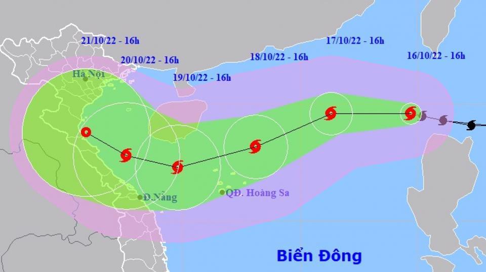 Hình ảnh đường đi bão số 6 (Nguồn: nchmf.gov.vn)