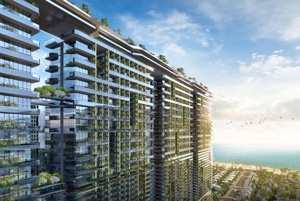 Sunshine Signature Vung Tau được coi là giải pháp sáng tạo cho vùng nhiệt đới, với những không gian mở rộng qua nhiều tầng, tạo sự lưu thông gió và tăng khoảng không xanh