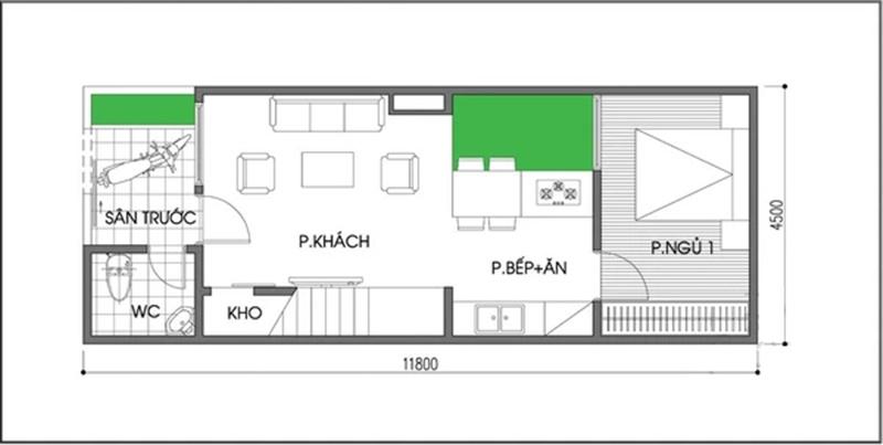 Thiết kế nhà 2 tầng thoáng đãng trên mảnh đất 53m² - Ảnh 1.