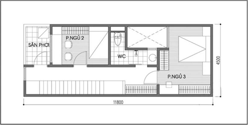 Thiết kế nhà 2 tầng thoáng đãng trên mảnh đất 53m² - Ảnh 2.