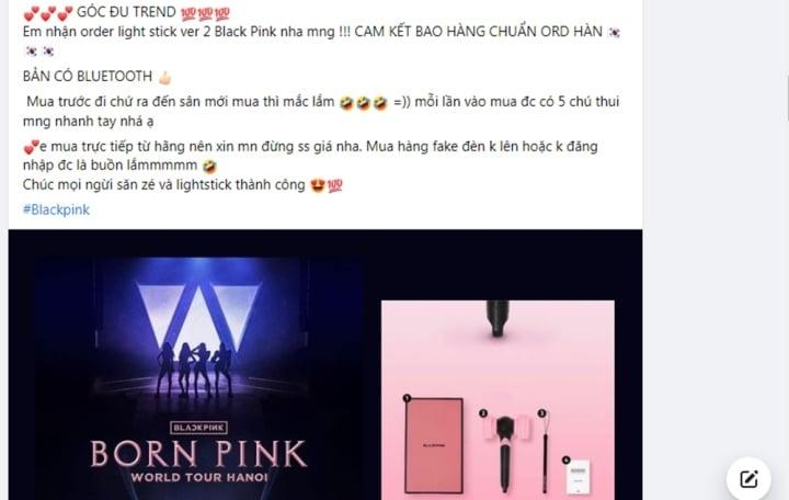 Nhóm nhạc BLACKPINK tổ chức concert tại Hà Nội: Chợ mạng rầm rộ bán lightstick nhập khẩu giá chát - Ảnh 1.