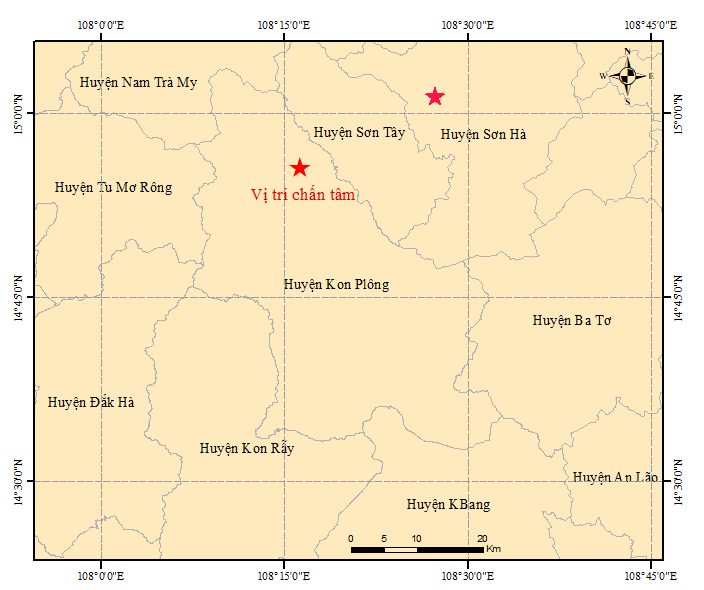 Một buổi, Kon Tum, Quảng Ngãi xảy ra 10 trận động đất - Ảnh 1.