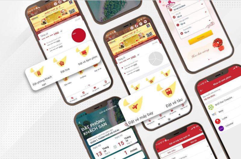 App HDBank cung cấp đa dạng tiện ích đáp ứng mọi nhu cầu khách hàng hiện đại. Ảnh: HDBank