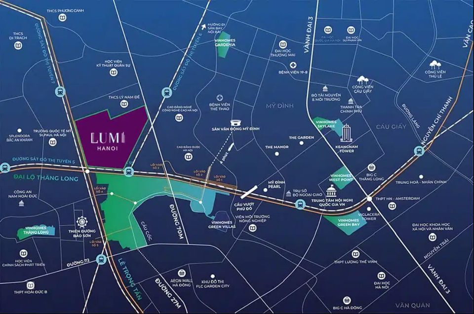  Vị trí dự án Lumi Hanoi. Ảnh: Capitaland