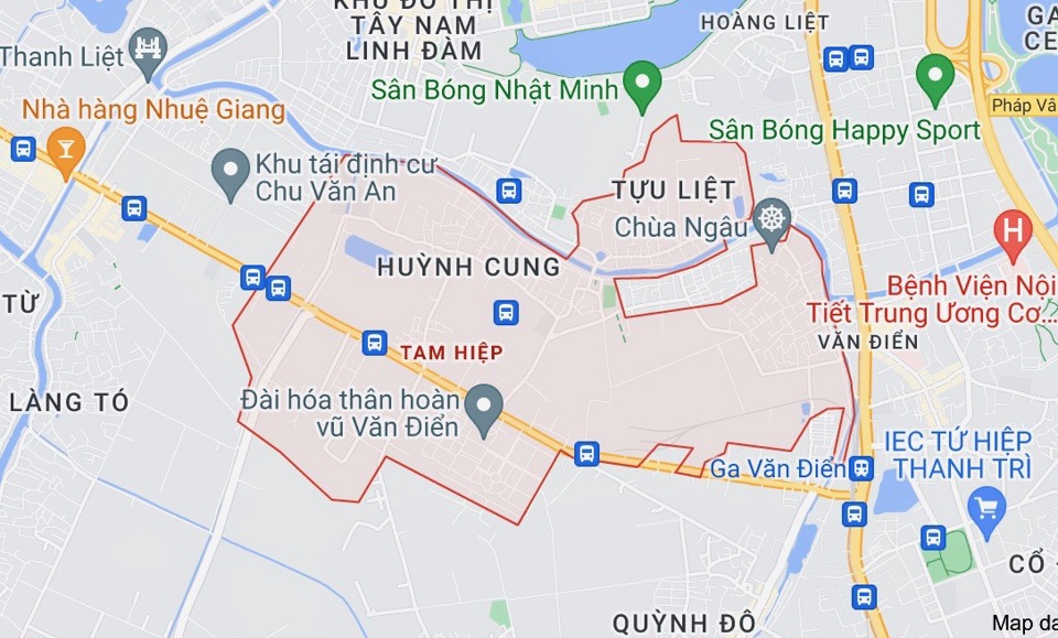 Địa giới hành chính xã Tam Hiệp (huyện Phúc Thọ).