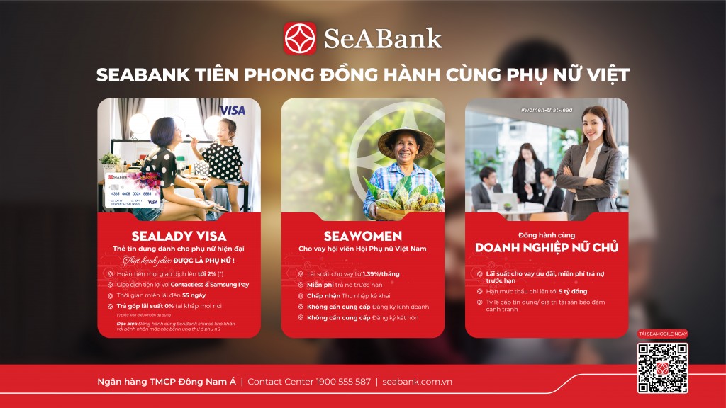 SeABank là ngân hàng đi tiên phong trong việc triển khai các sản phẩm, dịch vụ chuyên biệt dành cho phái nữ