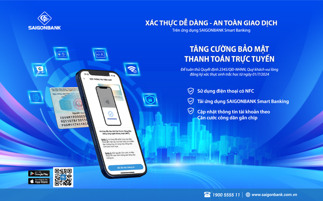 An toàn hơn, bảo mật hơn với xác thực bằng sinh trắc học trên SAIGONBANK Smart Banking