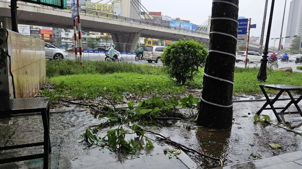 Hà Nội: mưa to, gió lớn gây đổ cây, ngập nhẹ tại một số tuyến phố - Ảnh 14