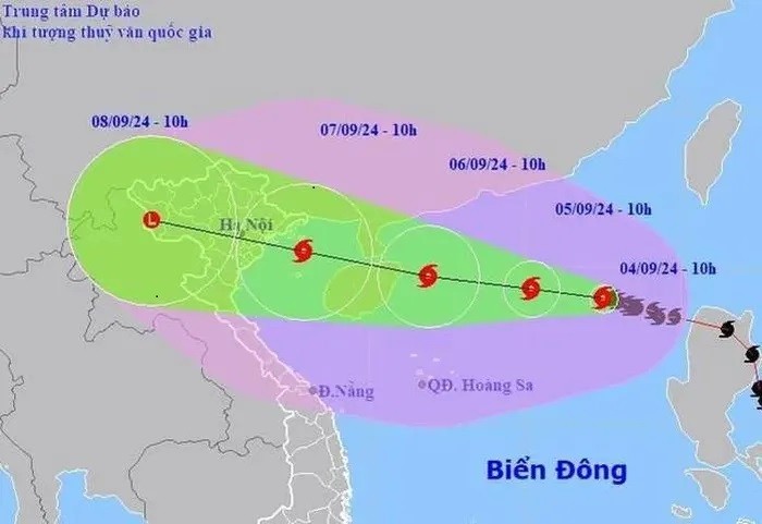 Hướng đi của Bão Yagi trong thời gian tới