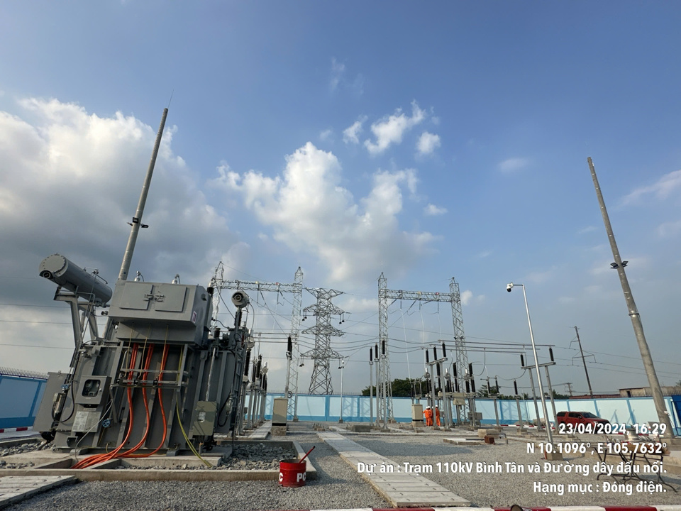 Trạm biến áp 110 kV Bình Tân, tỉnh Vĩnh Long Ảnh: Hoàng Khôi