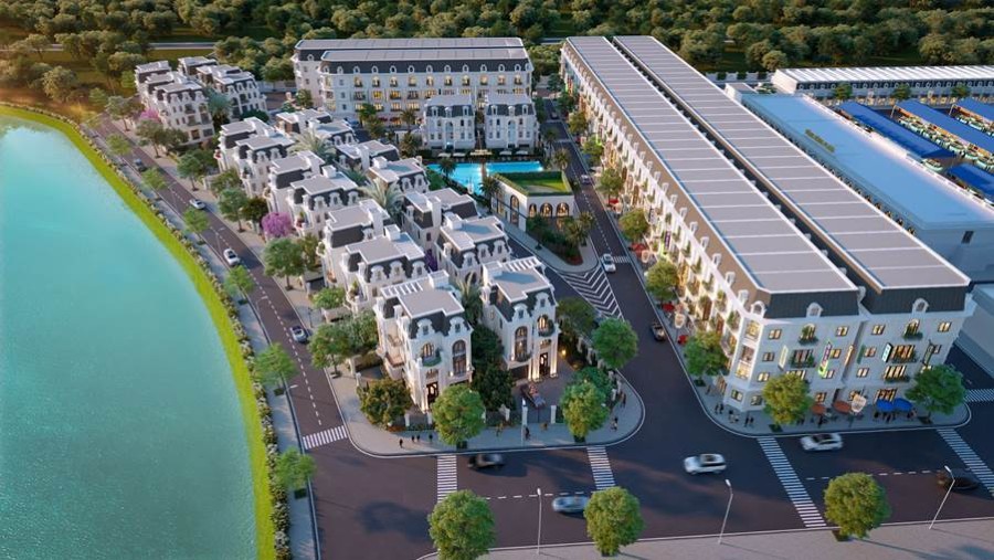 Phối cảnh nhà liền kề và biệt thự tại Song Hong Diamond City.