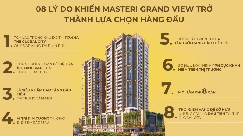 Vì sao Masterise Homes chọn ra mắt phân khu cao tầng tại The Global City lúc này?