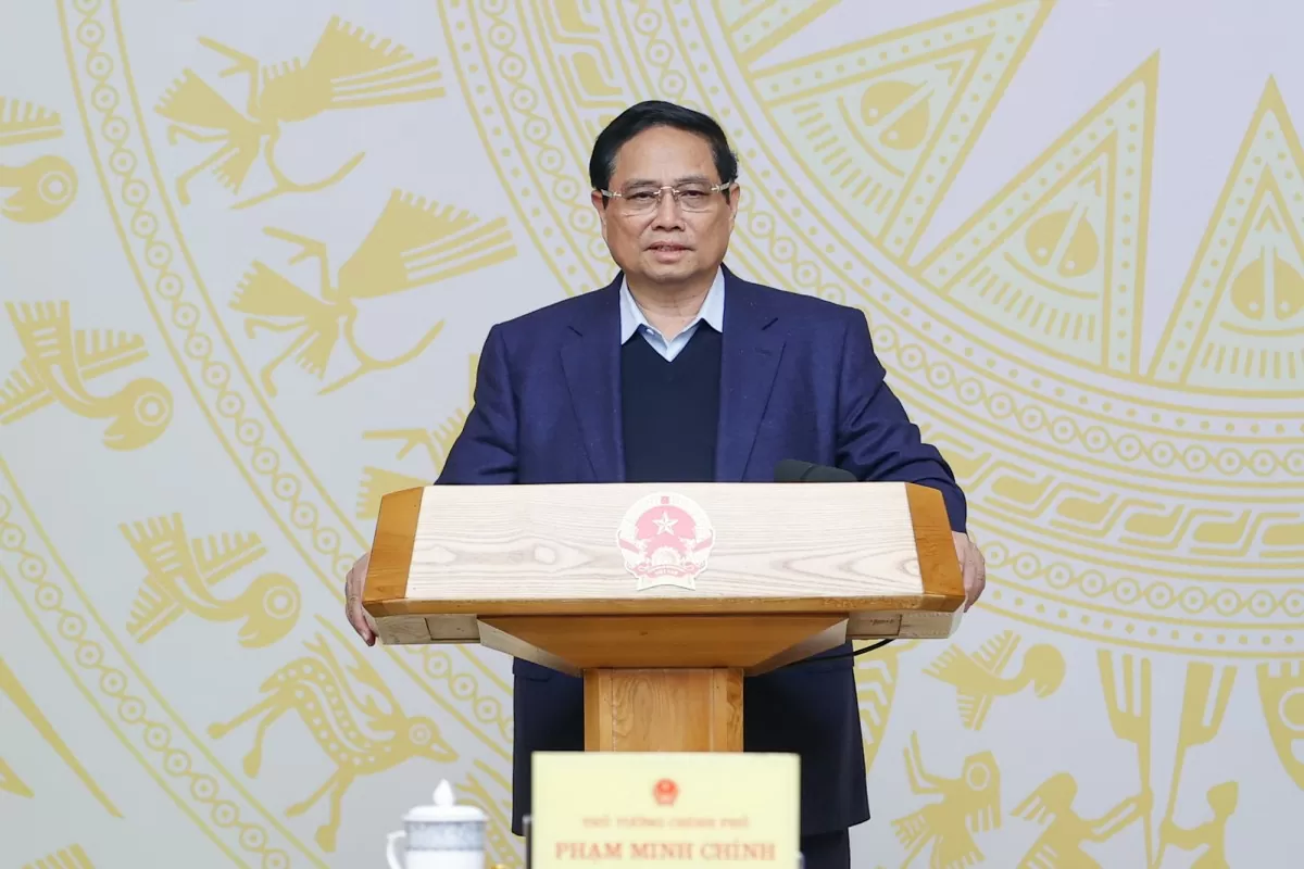 Thủ tướng Phạm Minh Chính, Trưởng Ban Chỉ đạo quốc gia về phát triển ngành công nghiệp bán dẫn chủ trì phiên họp lần thứ nhất của Ban Chỉ đạo - Ảnh: VGP/Nhật Bắc