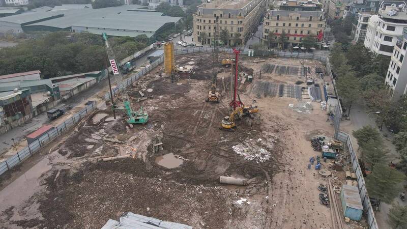 Dự án nhà ở xã hội N01 - Khu đô thị mới Hạ Đình (huyện Thanh Trì, Hà Nội) đang triển khai, xây dựng. Ảnh: Hải Nguyễn